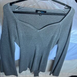 Grey long sleeve blouse